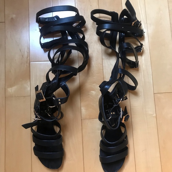 BNIB Haus Von Lila Dogma Gladiator Black Gold sz8 - Picture 6 of 12